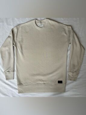 Abercrombie and Fitch Men's Crewneck Sweater in Light Beige